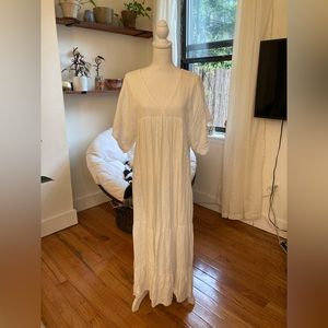 🦢 Italian White Linen Beach Dress | OS 🦢